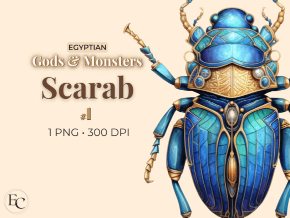 Ancient Aesthetic, Modern Design: Using Blue Scarab Clipart