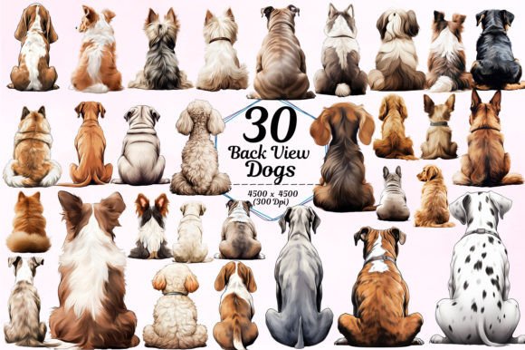 Back View Dogs Sublimation Collection: A Designer's Joyful Asset