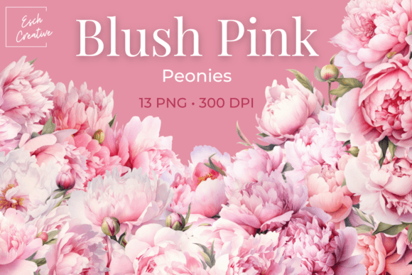 Blush Pink Peonies Watercolor Flowers: A Designer's Dream Clipart Set