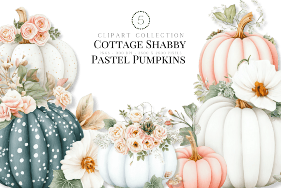 Cottage Shabby Pastel Pumpkins: A Dreamy Autumn Collection