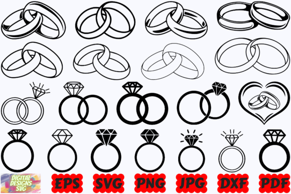 Elegant Wedding Ring SVGs for Modern Designers