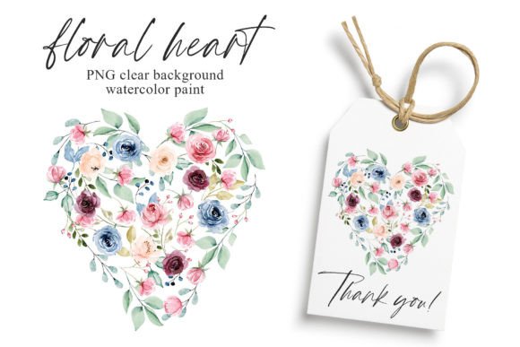 Floral Heart with Watercolor Flowers PNG: A Designer's Delight