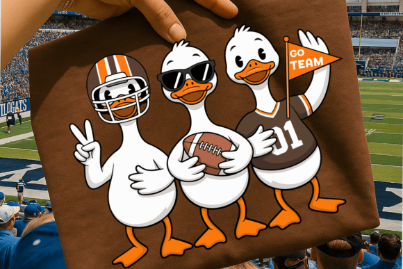 Funny Football Duck PNG: Game Day Goose for Designers