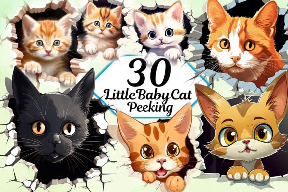 Little Baby Cat Peeking Clipart PNG: Adorable Designs for Every Project