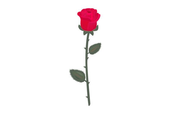 The Timeless Elegance of a Single Red Rose with Leaves