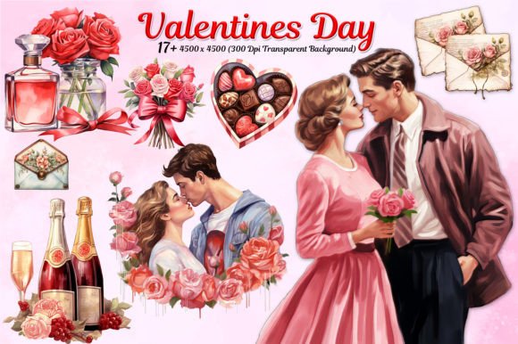 Valentine's Day Watercolor Designs: A Creative Toolkit for Stickers, Mugs & More