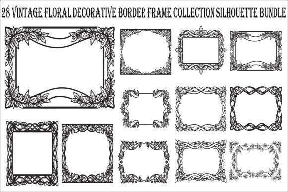Vintage Floral Border Frames: 28 Designs for Timeless Projects