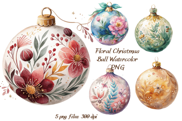 Watercolor Christmas Baubles: A Festive Design Asset
