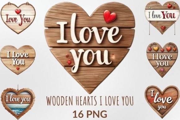 Watercolor Wooden Hearts: A Rustic Touch for Your Designs
