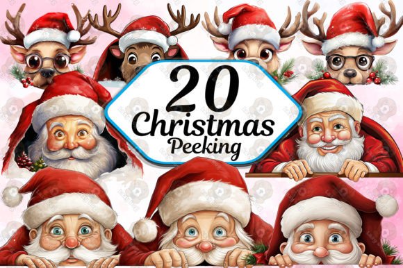 Whimsical Holiday Magic: Using Christmas Peeking Clipart in Your Projects