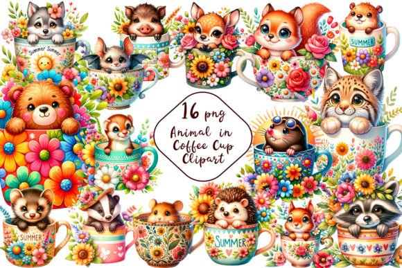 Whimsical Woodland Coffee Cup Clipart: Your Next Creative Asset